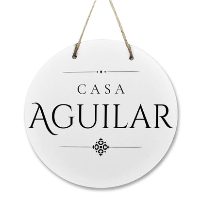 Casa Aguilar Wooden Door Sign