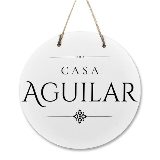 Casa Aguilar Wooden Door Sign