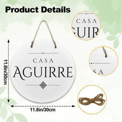 Casa Aguirre Wooden Door Sign