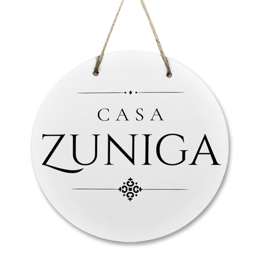 Casa Zuniga Wooden Door Sign