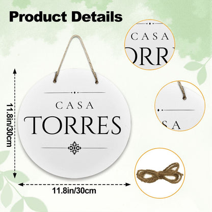 Casa Torres Wooden Door Sign