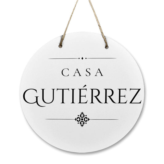 Casa Gutiérrez Wooden Door Sign
