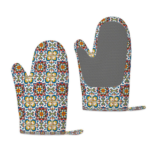 Fiesta Heritage Silicone Oven Mitts Heat Resistant Set