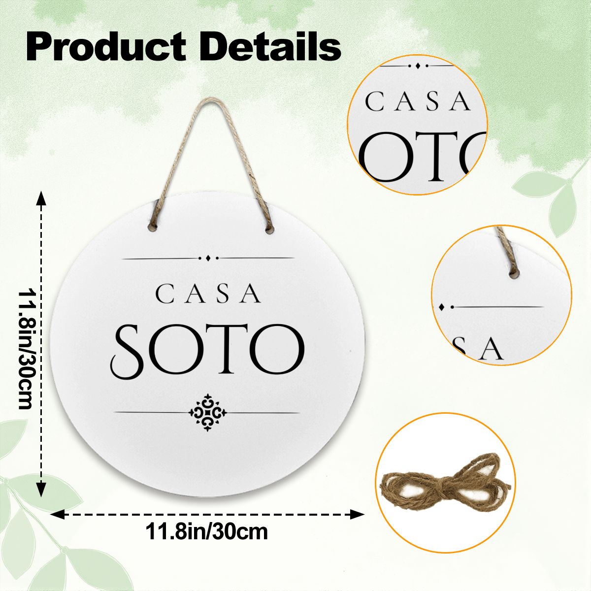 Casa Soto Wooden Door Sign