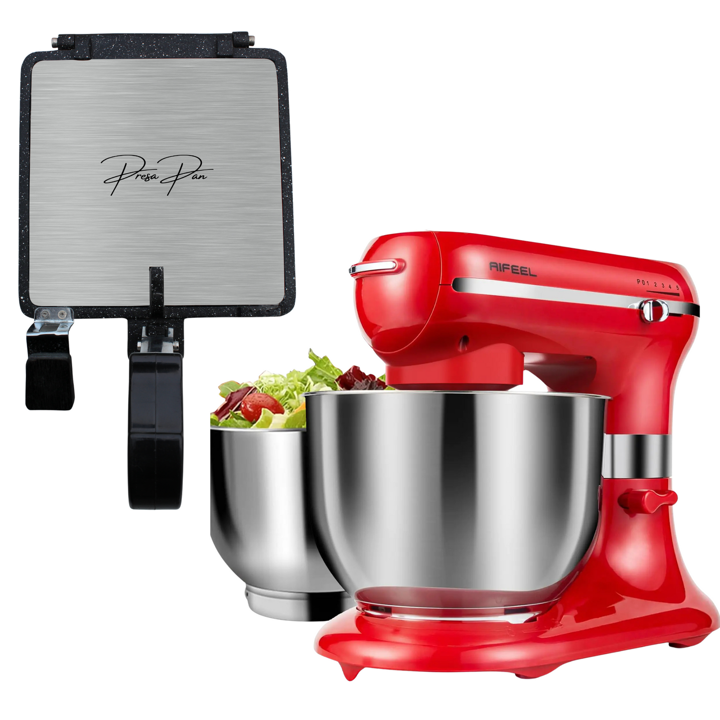 Presa Pan and 7.5 QT Stand Mixer Bundle (Plus Free 5.5 QT Bowl)