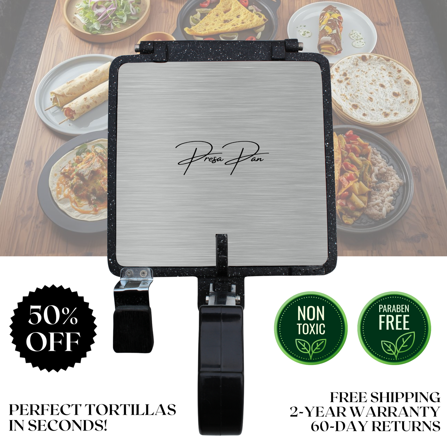 Presa Pan | 2-in-1 Tortilla Press and Comal