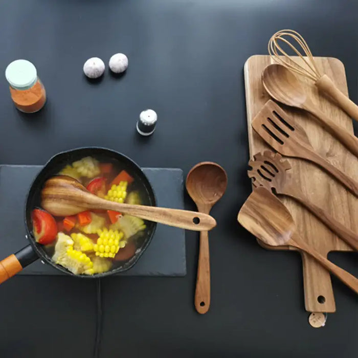 7-Piece Wooden Kitchenware Set