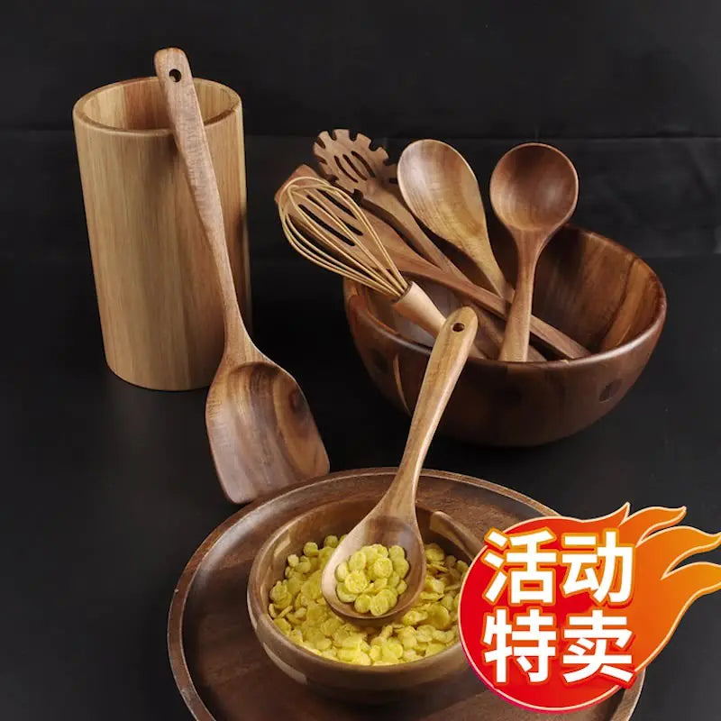 7-Piece Wooden Kitchenware Set