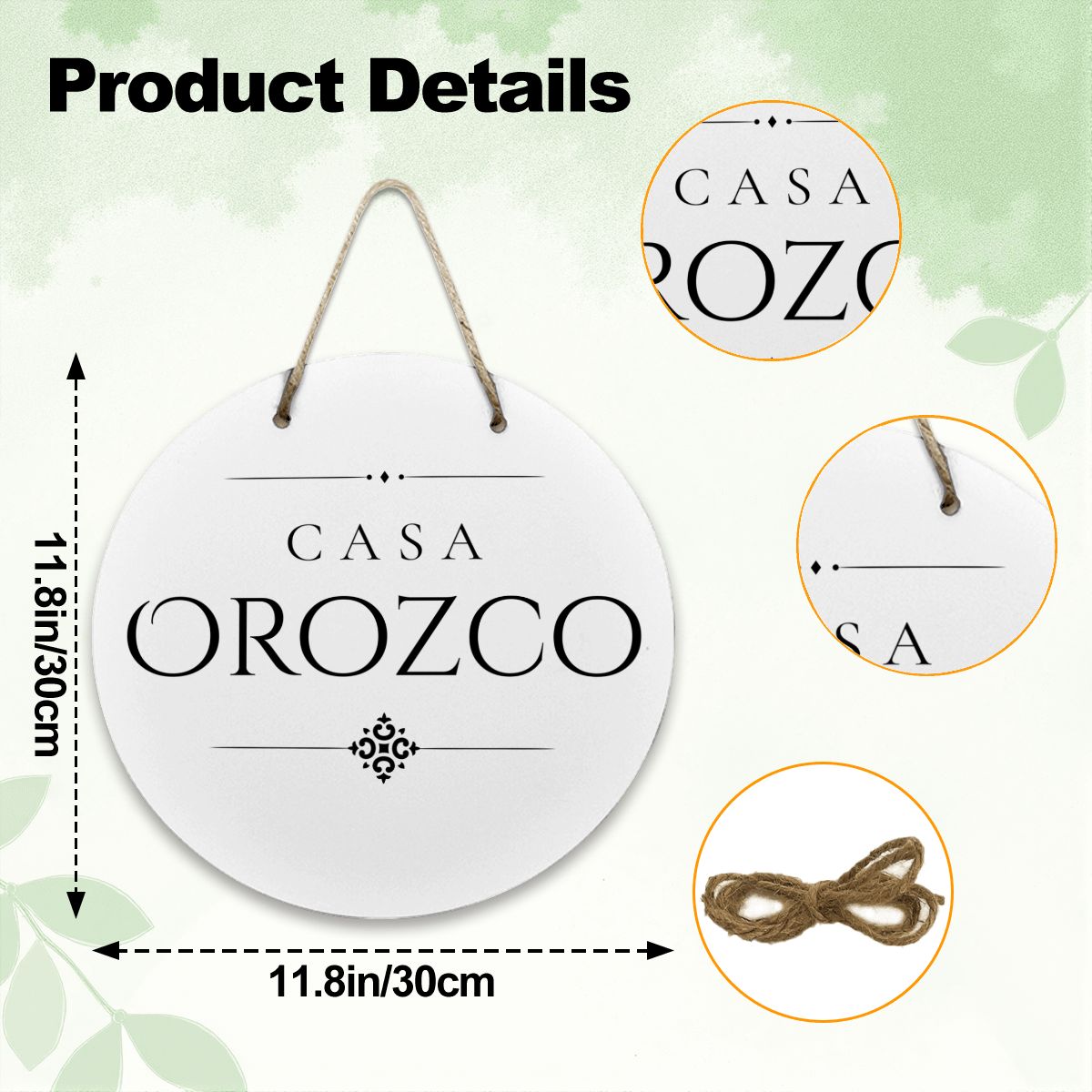 Casa Orozco Wooden Door Sign