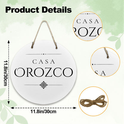 Casa Orozco Wooden Door Sign