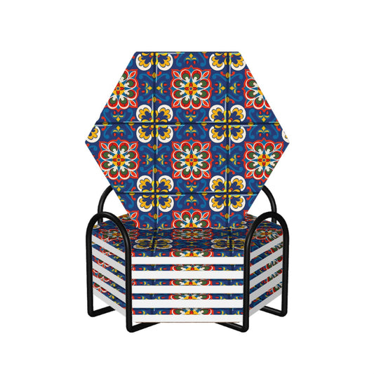 Andalusia Nights Hexagon Ceramic Coasters Set of 6