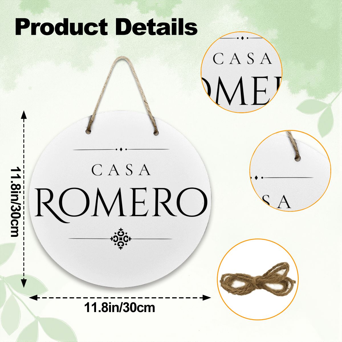 Casa Romero Wooden Door Sign