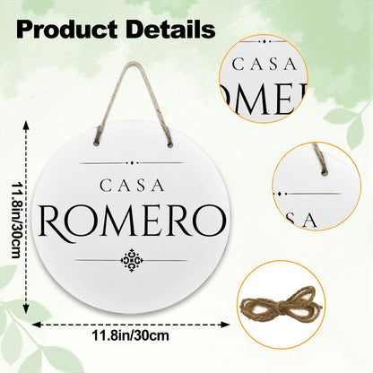 Casa Romero Wooden Door Sign