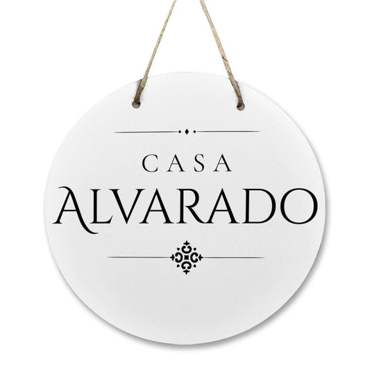 Casa Alvarado Wooden Door Sign