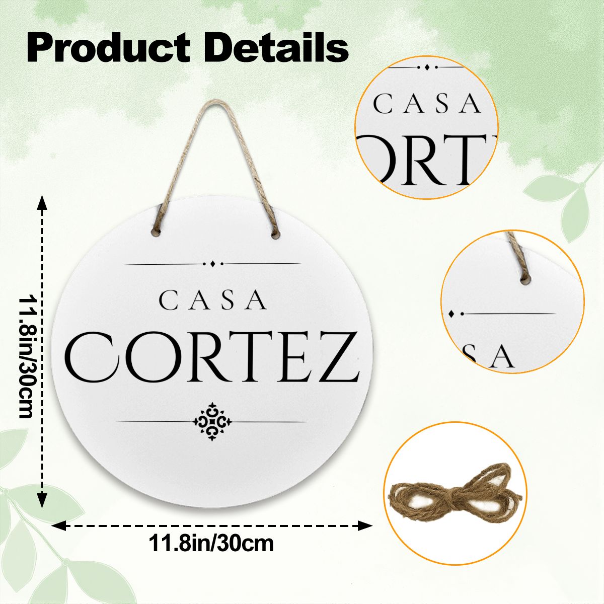 Casa Cortez Wooden Door Sign