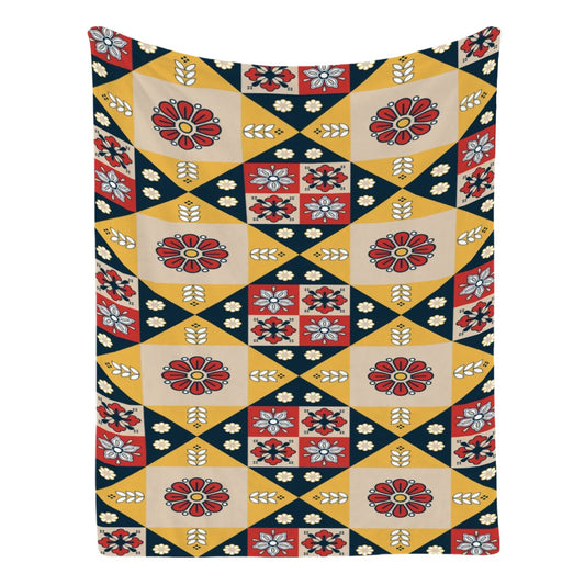 Scandi Diamond GSM Flannel Throw Blanket