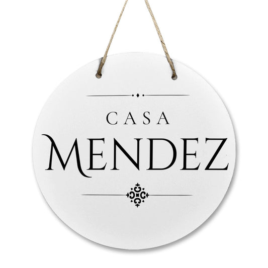 Casa Mendez Wooden Door Sign