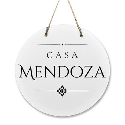 Casa Mendoza Wooden Door Sign