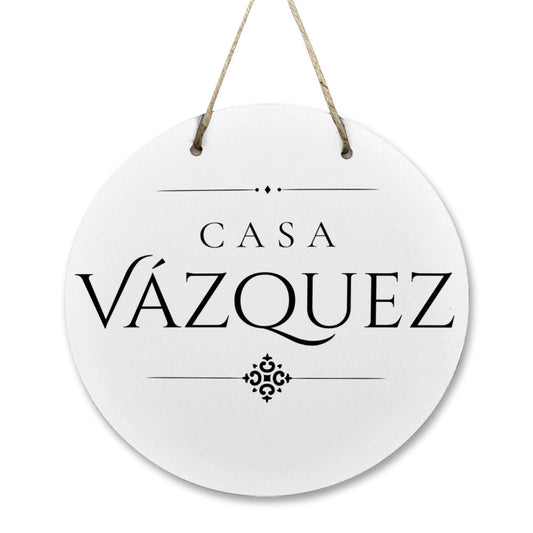 Casa Vásquez Wooden Door Sign