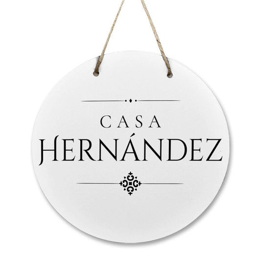 Casa Hernández Wooden Door Sign