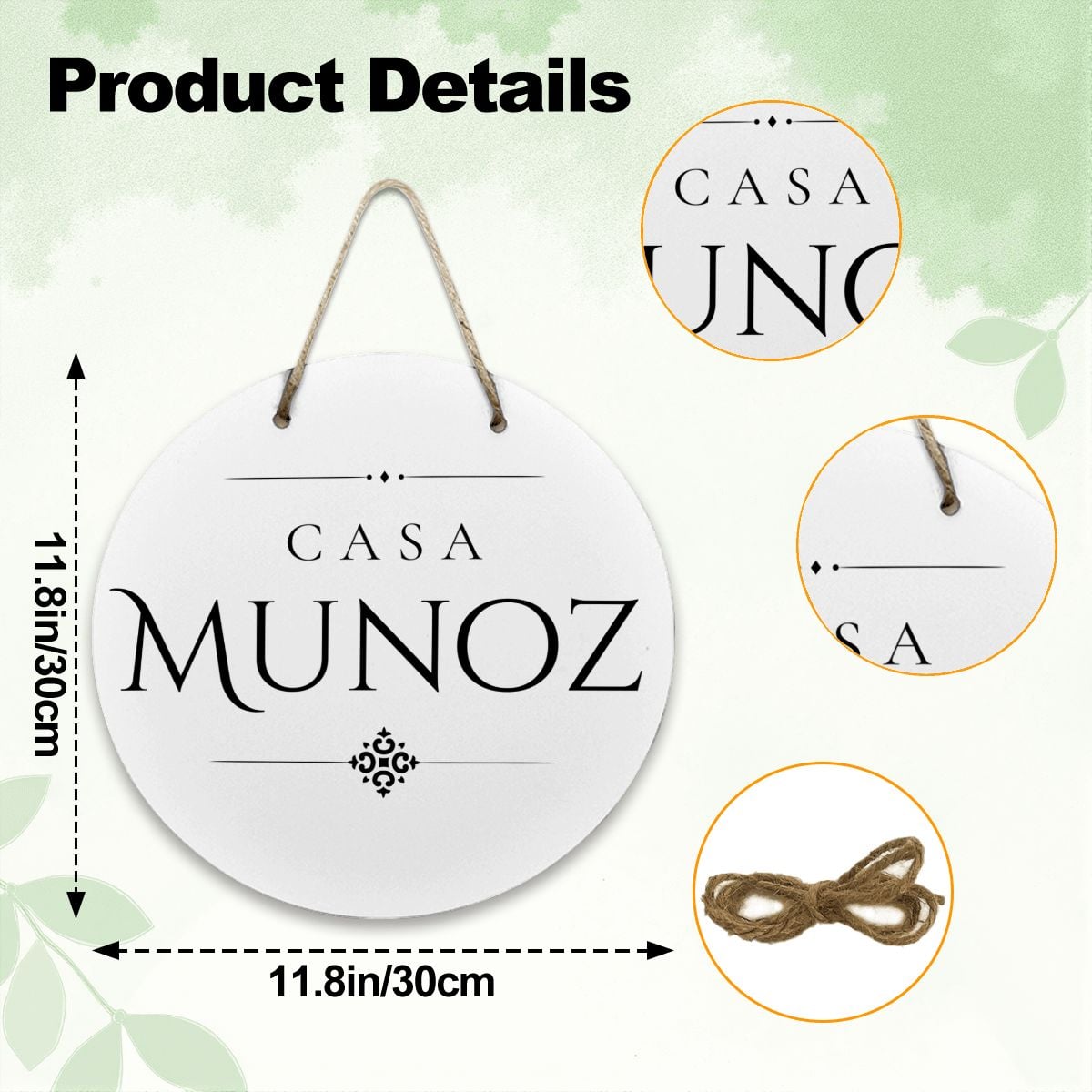 Casa Munoz Wooden Door Sign