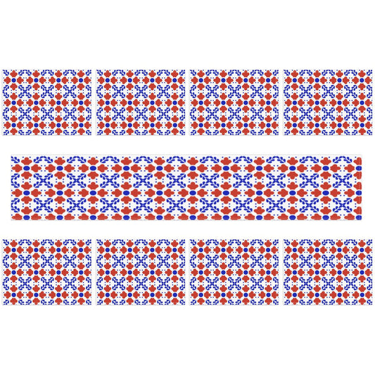 Iberian Bloom Table Runner Placemat Set 9 Pieces
