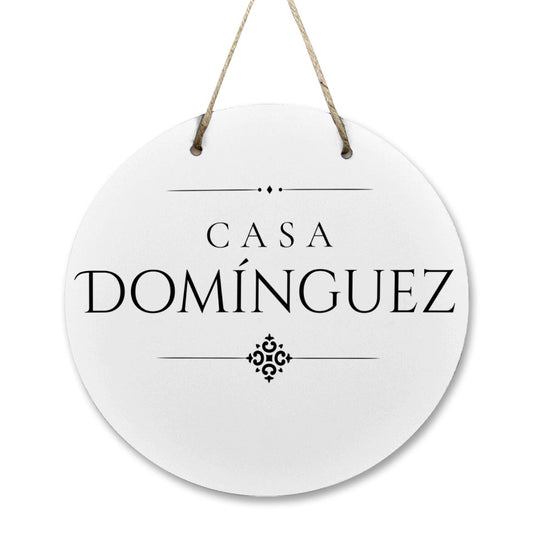 Casa Domínguez Wooden Door Sign