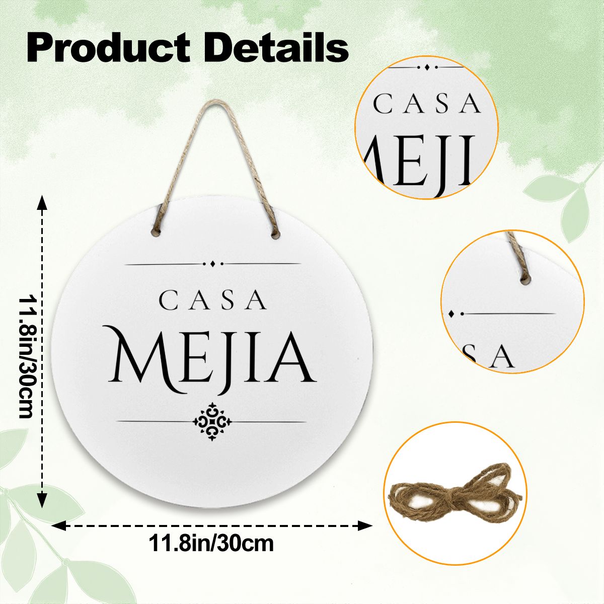 Casa Mejia Wooden Door Sign