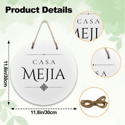 Casa Mejia Wooden Door Sign