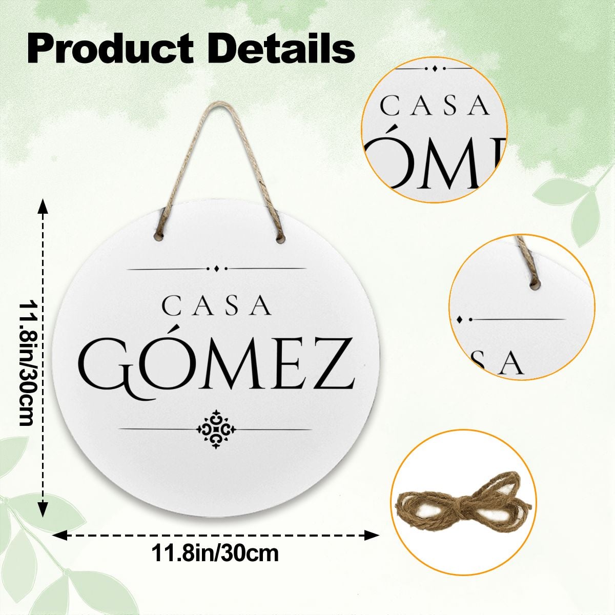 Casa Gómez Wooden Door Sign