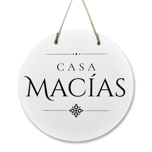 Casa Macías Wooden Door Sign