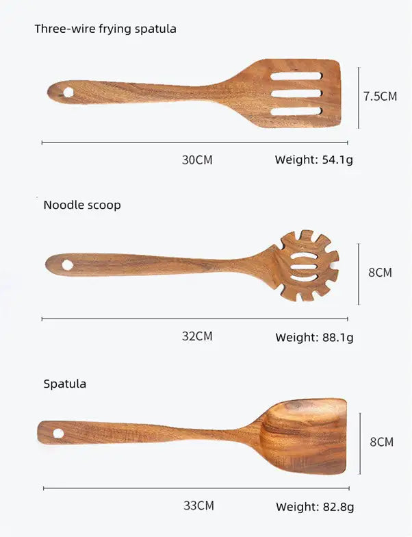7-Piece Wooden Kitchenware Set