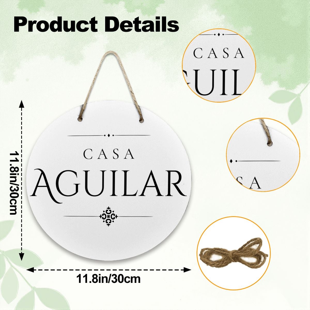 Casa Aguilar Wooden Door Sign