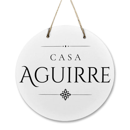 Casa Aguirre Wooden Door Sign