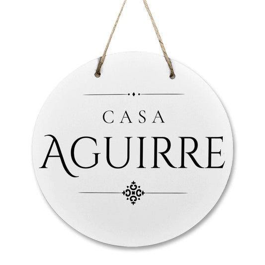 Casa Aguirre Wooden Door Sign