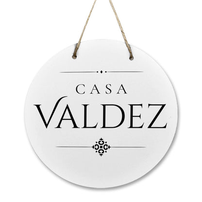 Casa Valdez Wooden Door Sign