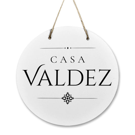 Casa Valdez Wooden Door Sign