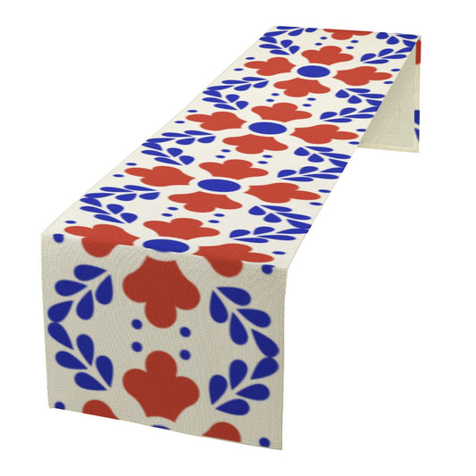 Iberian Bloom Linen Table Runner