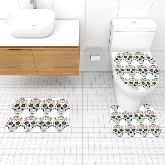 Heritage Sugar Skull Bathroom Rugs Set 3 pcs