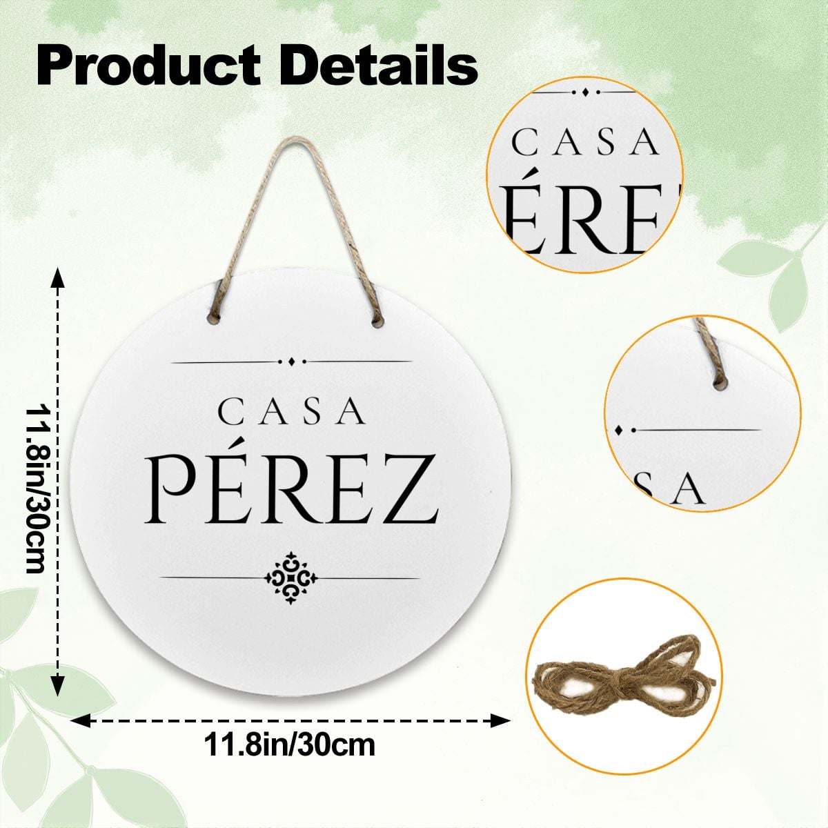 Casa Pérez Wooden Door Sign