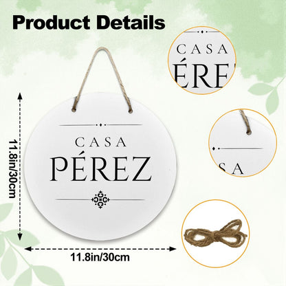 Casa Pérez Wooden Door Sign