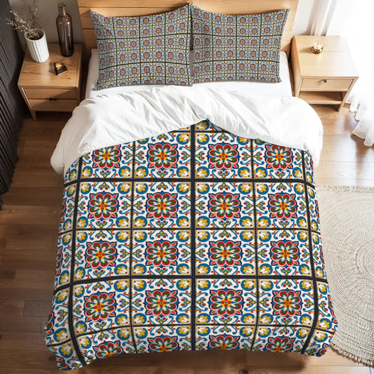 Mediterranean Bloom Full Duvet Cover Set