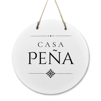 Casa Peña Wooden Door Sign