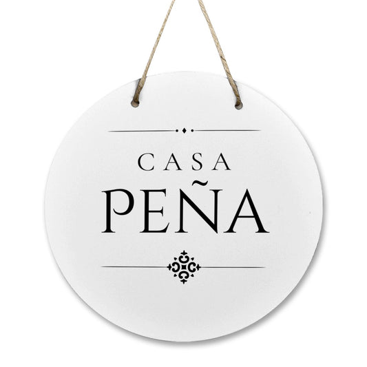 Casa Peña Wooden Door Sign