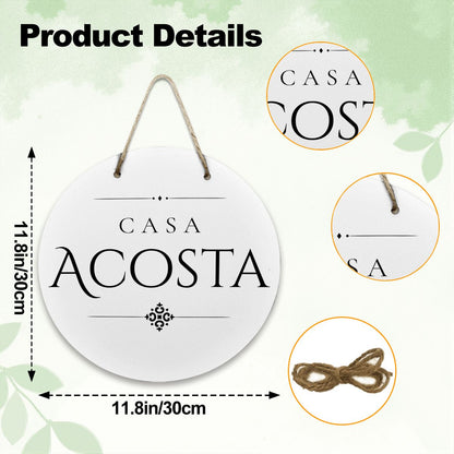 Casa Acosta Wooden Door Sign