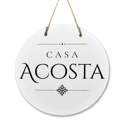 Casa Acosta Wooden Door Sign