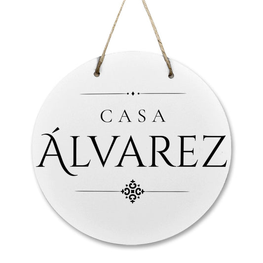 Casa Álvarez Wooden Door Sign