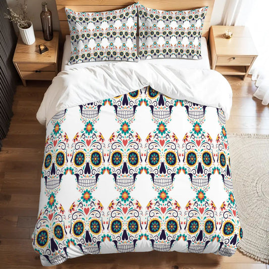 Heritage Sugar Skull Full Duvet Cover Set