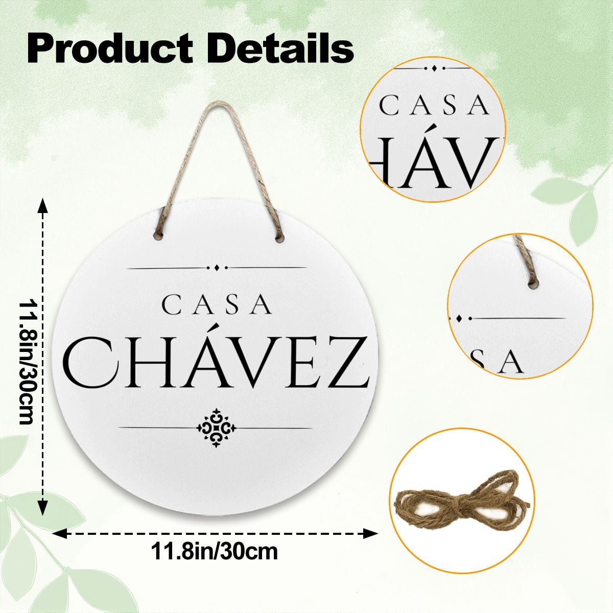 Casa Chávez Wooden Door Sign