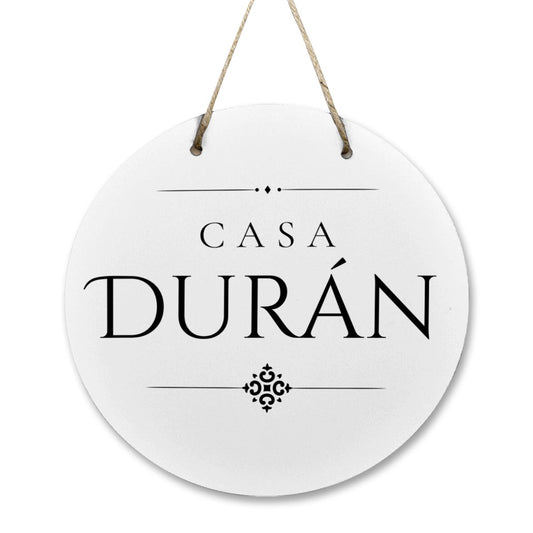Casa Durán Wooden Door Sign